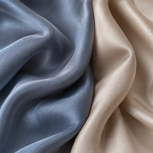 Viscose, Rayon & Lyocell — illustrative fabric swatches and surface details